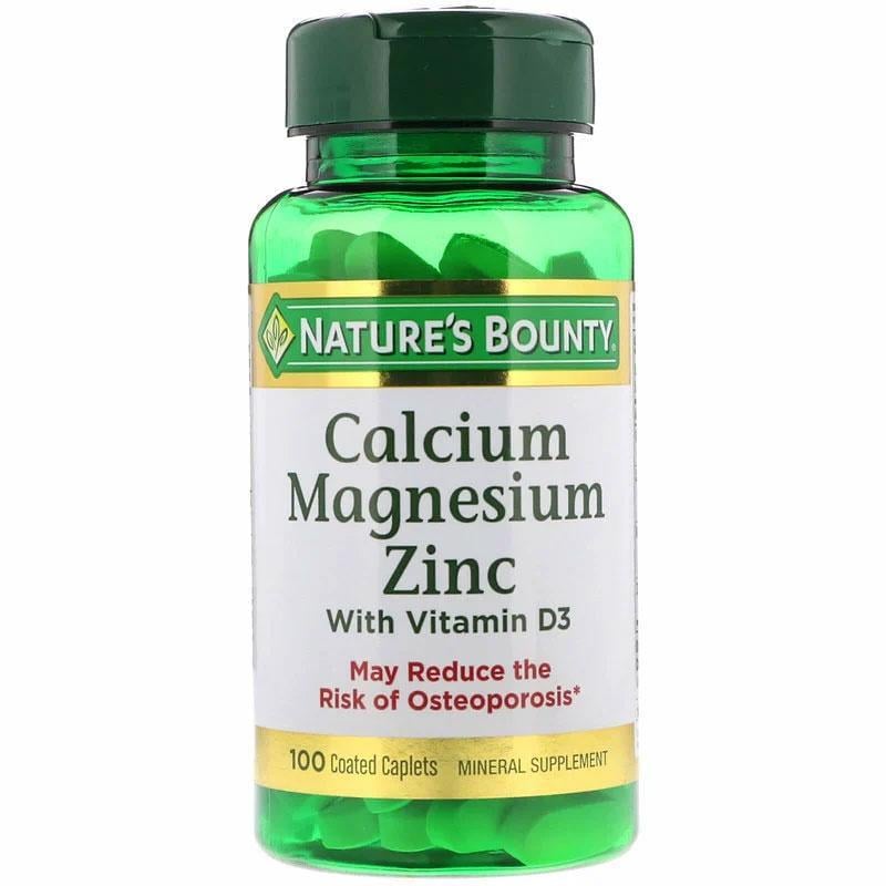 Кальцій магній цинк і вітамін Д3 Nature's Bounty Calcium Magnesium Zinc with Vitamin D3 100 таблеток