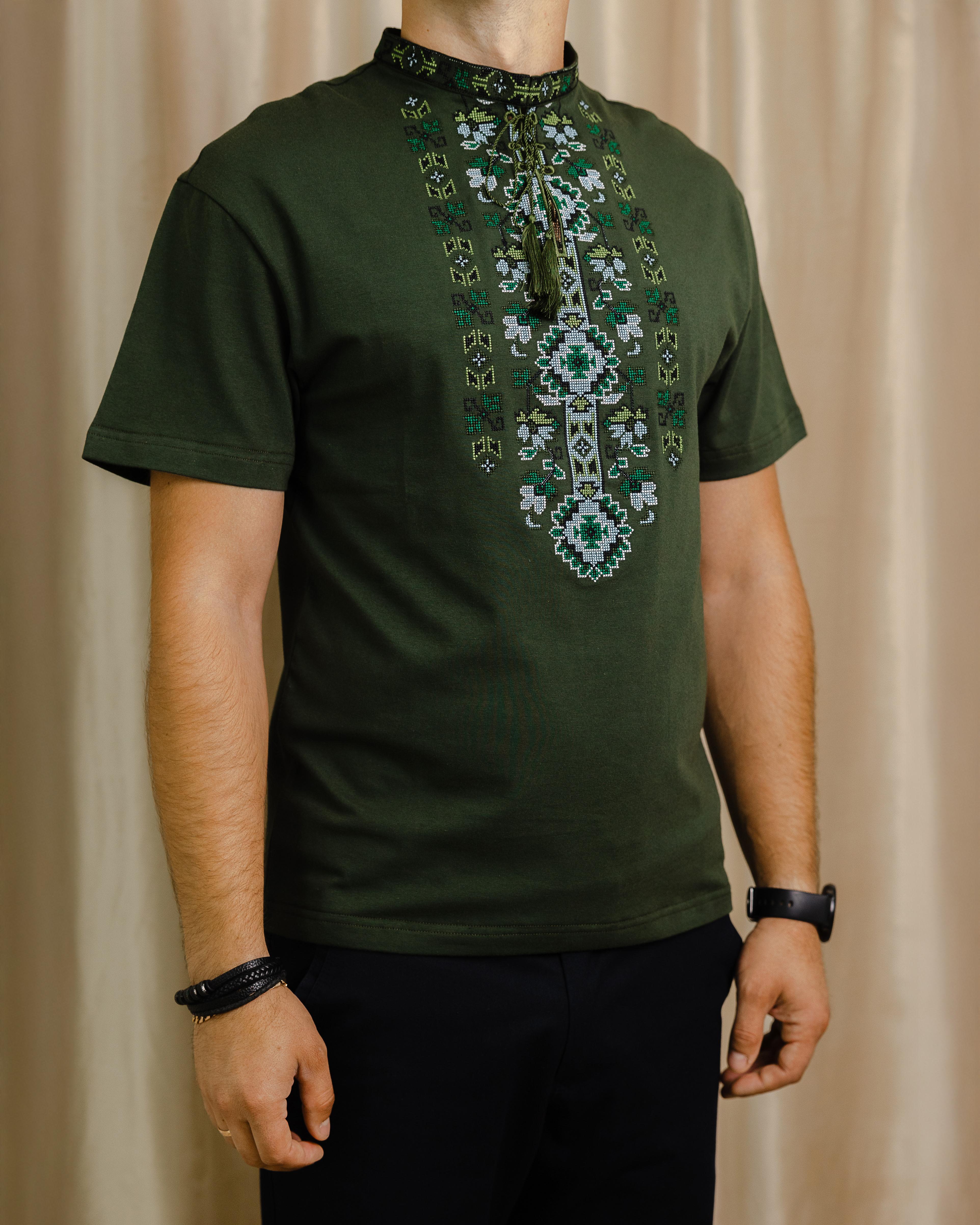 Футболка-вишиванка чоловіча Симфонія 3XL Хакі (0002107-XXXL)
