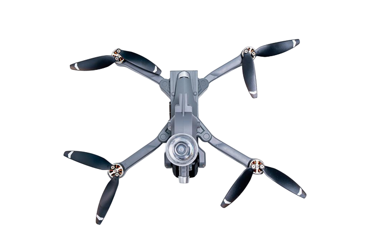 Дрон радиоуправляемый игрушечный стреляет орбизами Серый