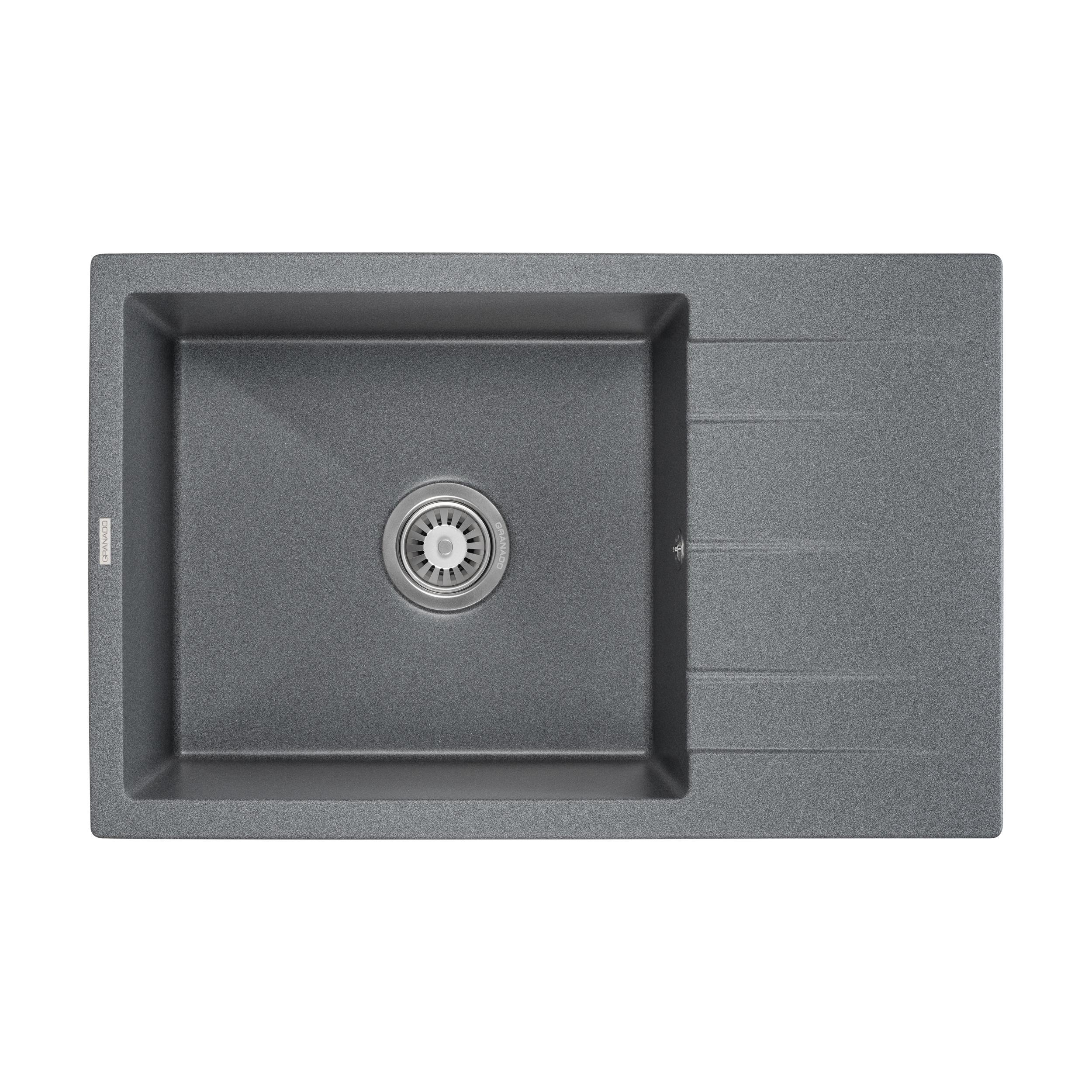 Мийка для кухні Granado Navia з сифоном 775х495 мм Grafito