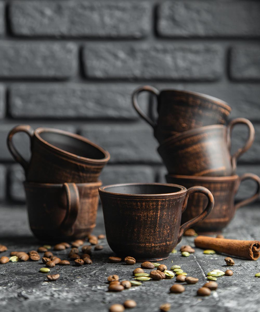 Набор чашек для кофе из красной глины 150 мл 6 шт. (1371-6) - фото 4 Набор чашек для кофе из красной глины 150 мл 6 шт. (1371-6) - фото 4