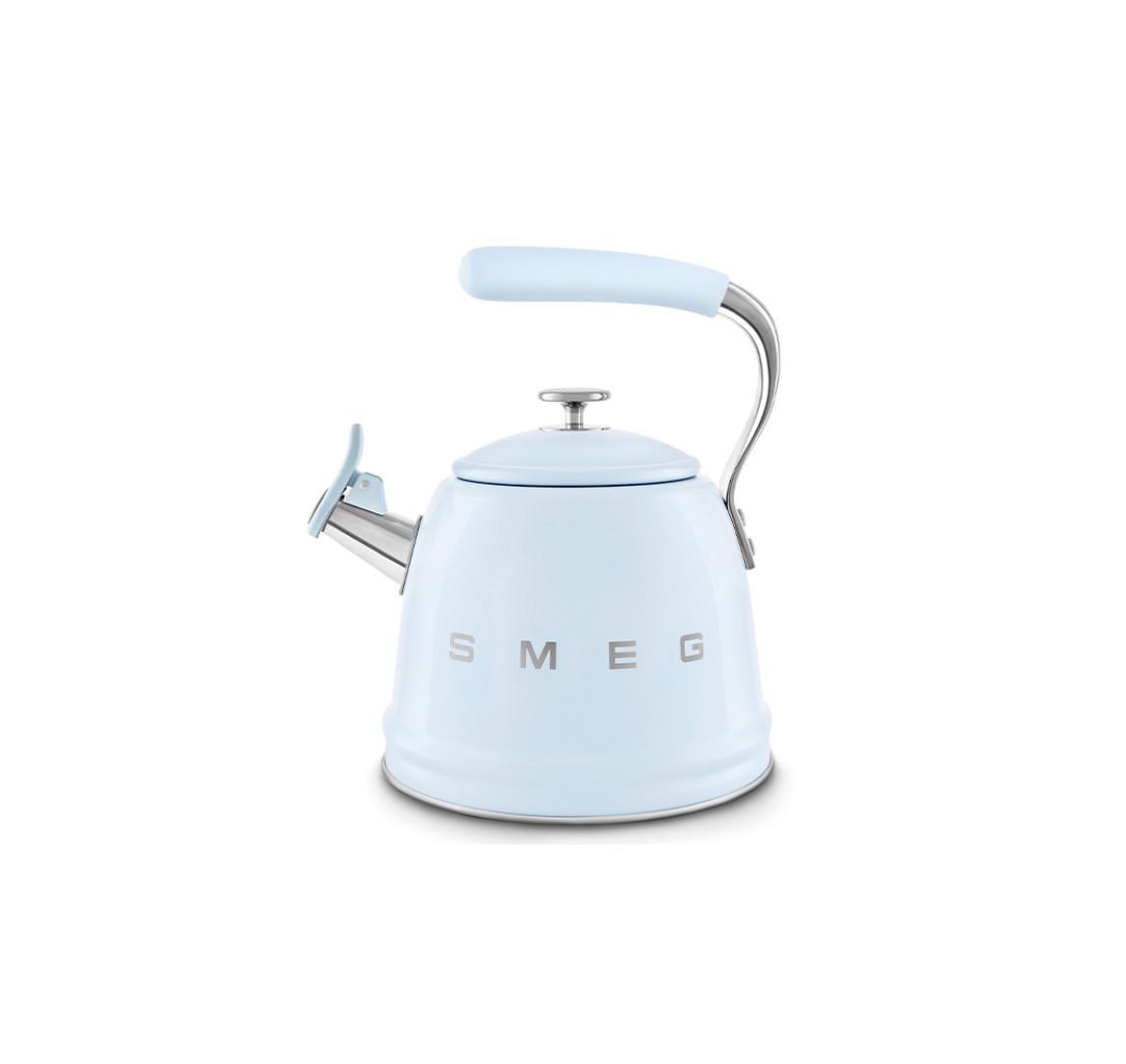 Чайник SMEG эмалированный в ретро-дизайне со свистком 2,3 л Light Blue (2822219381)