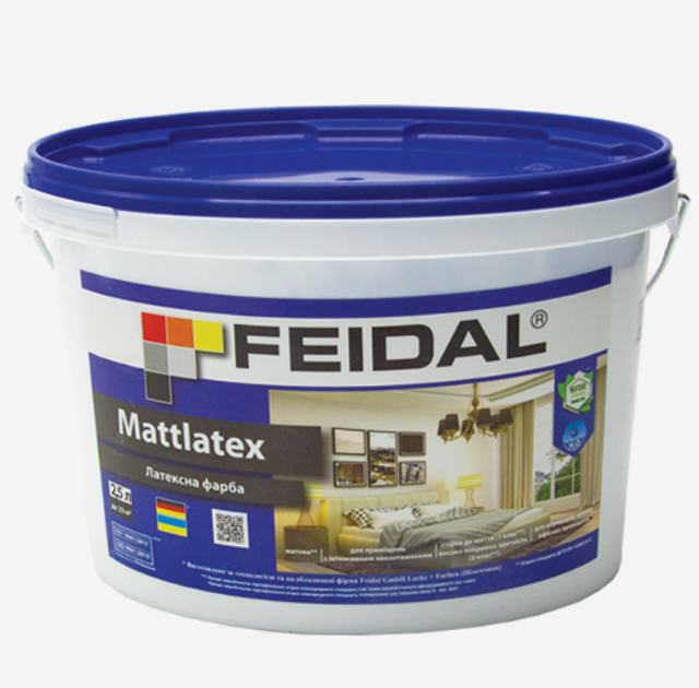 Краска Feidal Mattlatex латексная база А белая для внутренних работ глубокий мат устойчива к мытью высокая укрывистость 2,5 л (1814972197)