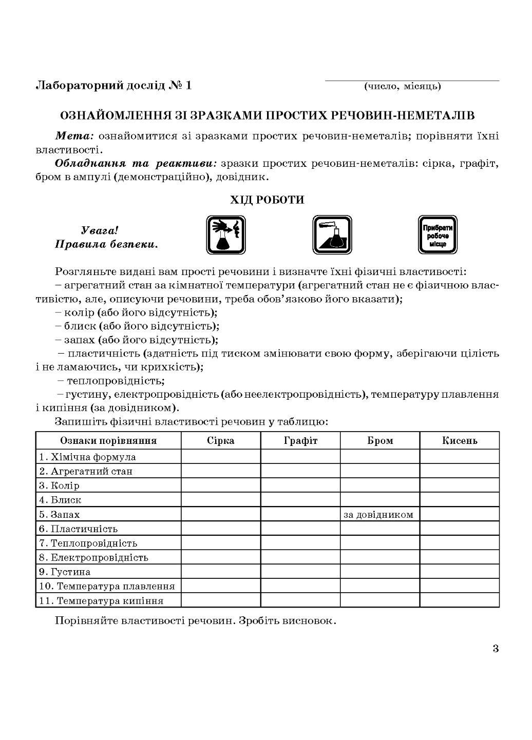 Зошит для лабораторних дослідів практичних робіт і домашнього експерименту Хімія 10 клас - фото 2