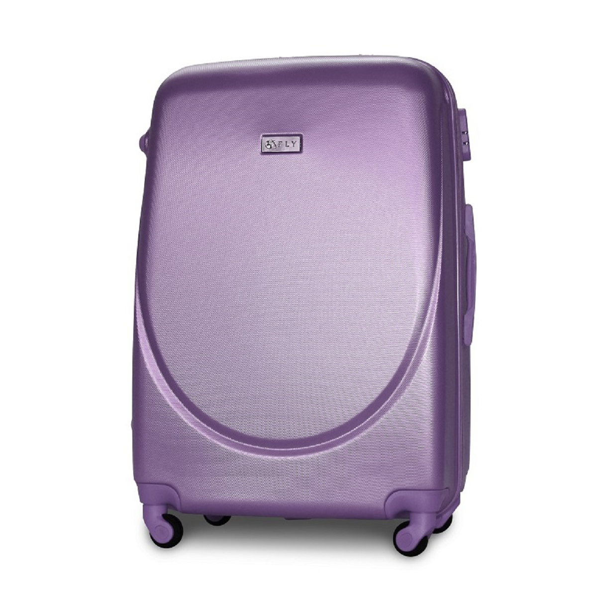 Чемодан Fly К310 большой 75х47х29 см 90 л пластиковый на 4 колесах Серебряно-фиолетовый