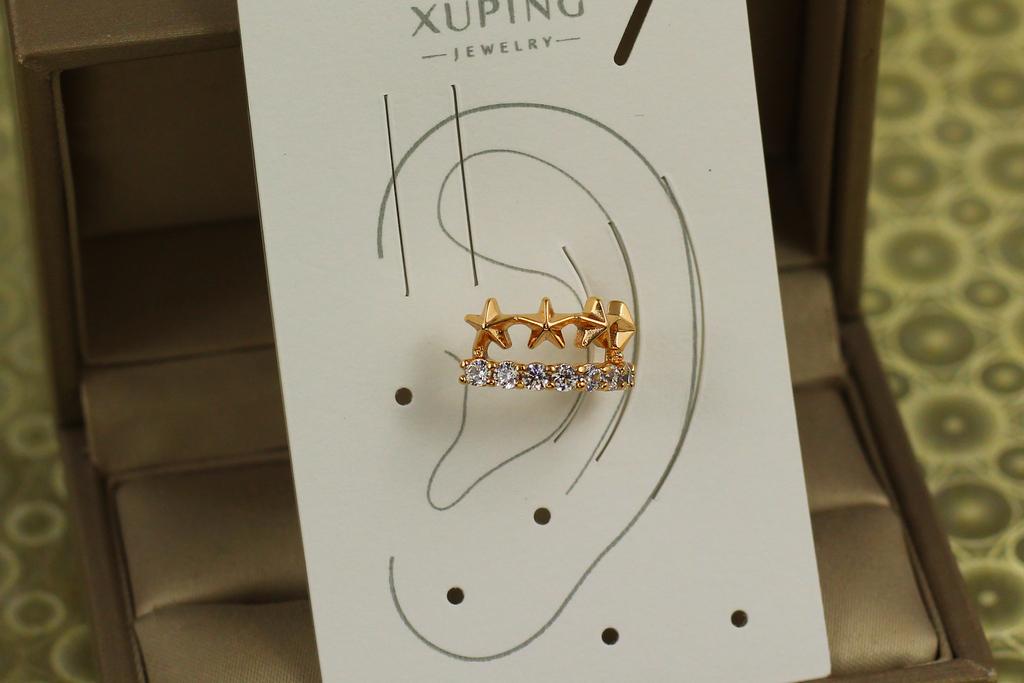 Серьги кафы Xuping Jewelry дорожка с четырьмя звездочками 8 мм Золотистый (31425370)
