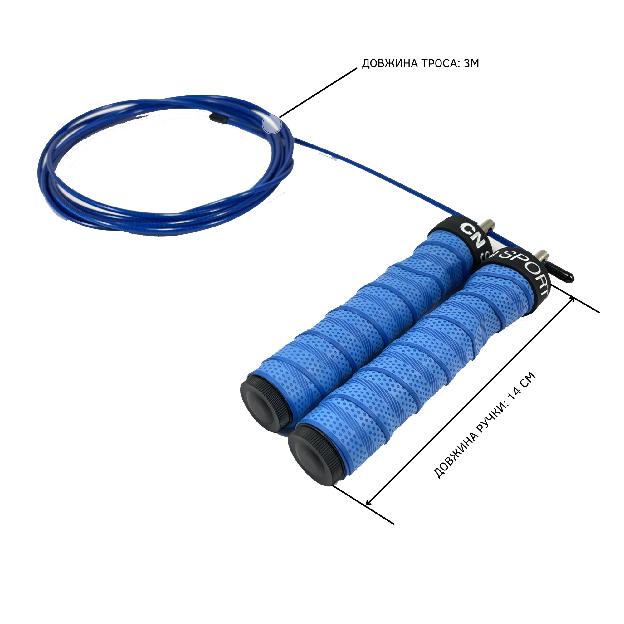 Скакалка скоростная для кроссфита CN SPORT Speed Rope PRO+ Blue (UF12463) - фото 6