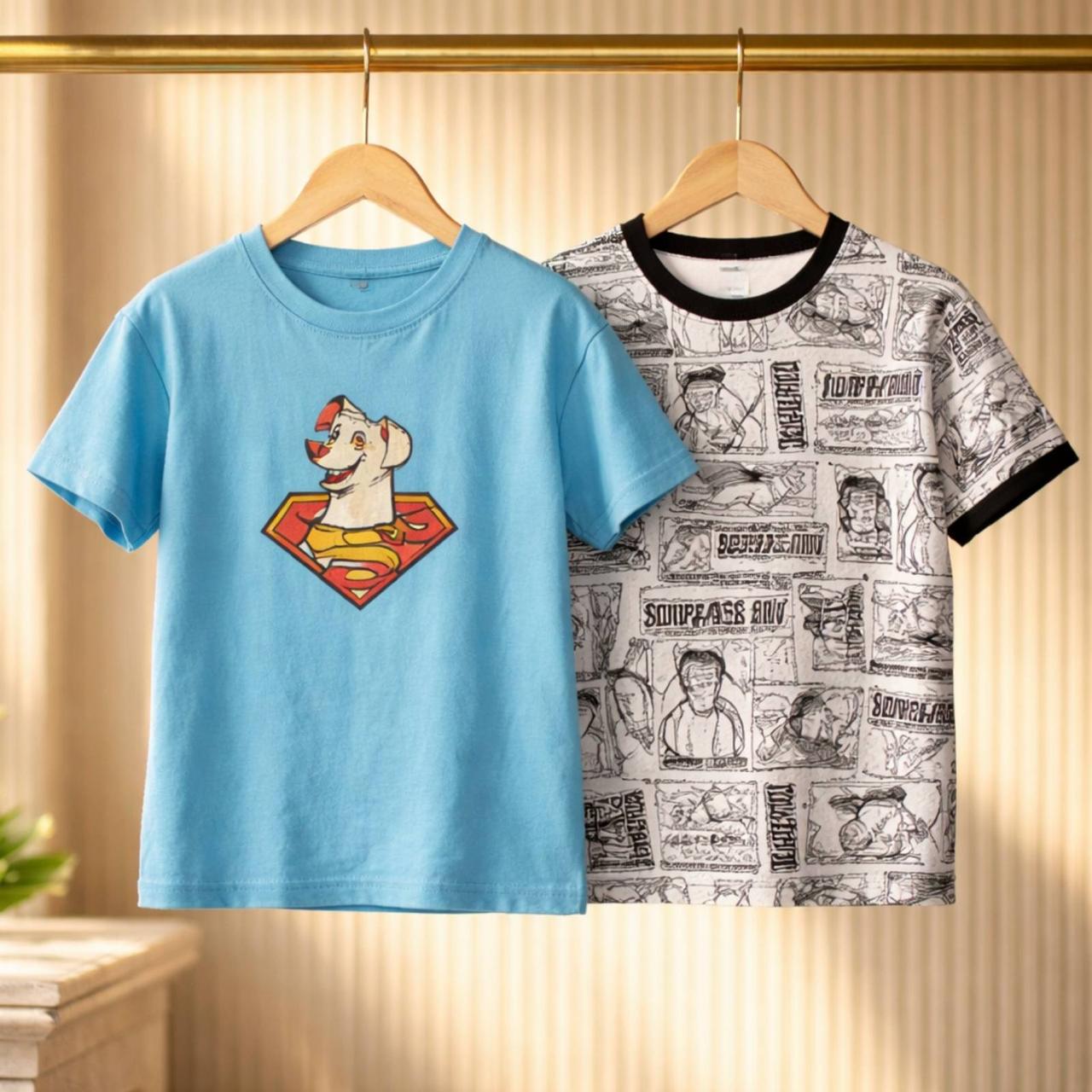 Футболка для мальчика хлопчатобумажная Super Pets 122-128 см 6-8 р. 2 шт. (4334036016169-2)