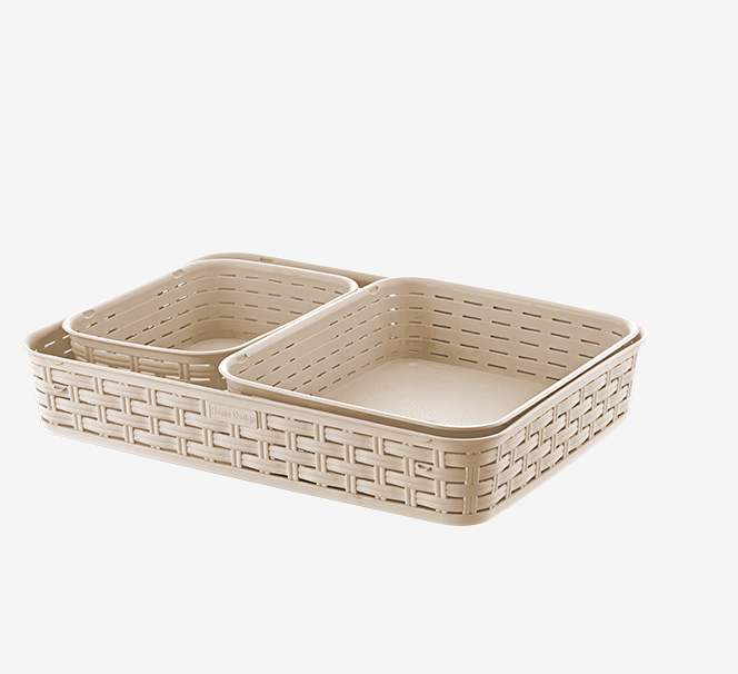 Набор корзинок для мелочей Irak Plastic Коричневый (7-12-20273) Набор корзинок для мелочей Irak Plastic Коричневый (7-12-20273)