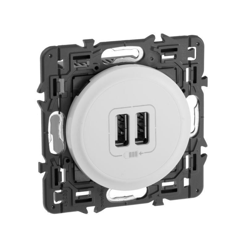 Панель розетки Legrand Celiane 067462 2хUSB 1500 мА Белый (30309350) - фото 2 Панель розетки Legrand Celiane 067462 2хUSB 1500 мА Белый (30309350) - фото 2