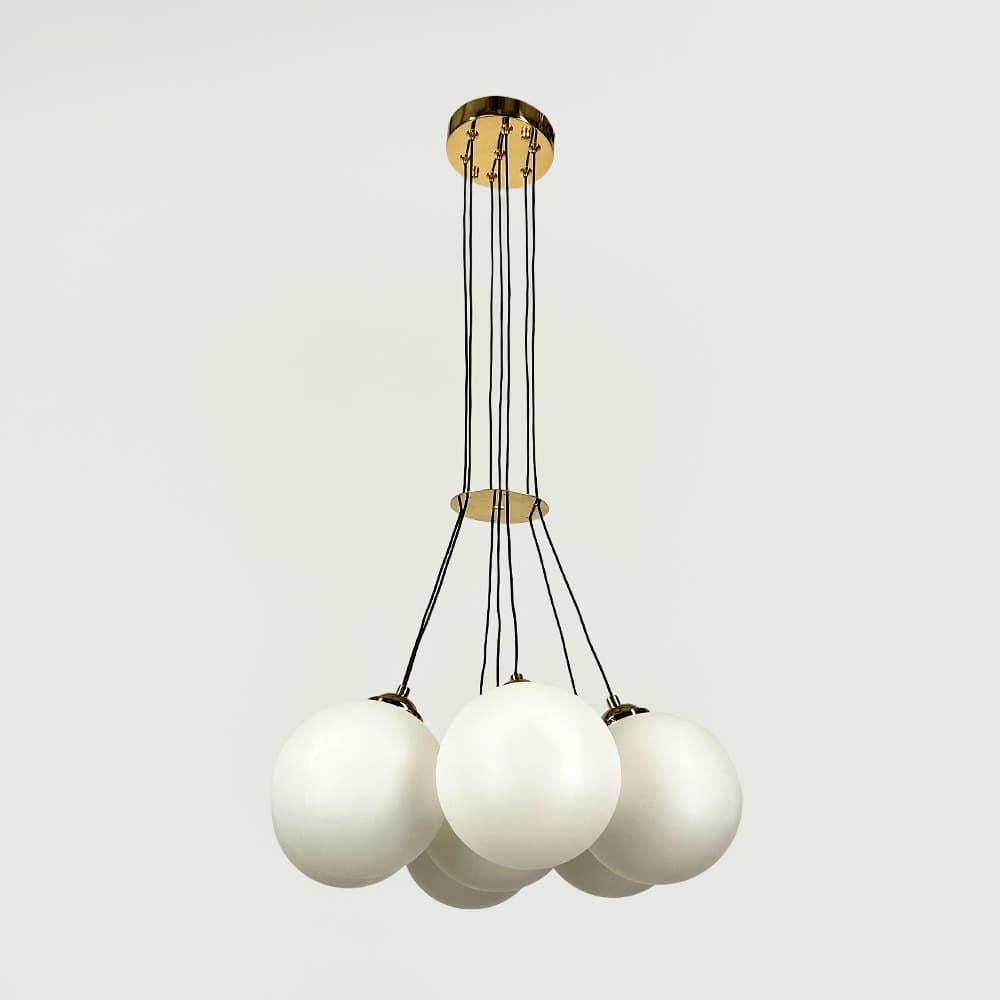 Люстра подвесная Lighthouse LNF-17564/7 GD цоколь G9 с белым плафоном Золотой Люстра подвесная Lighthouse LNF-17564/7 GD цоколь G9 с белым плафоном Золотой