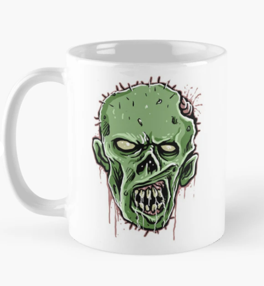 Чашка керамическая с принтом Брутальный зомби 330 мл Белый (ПН261Ч)