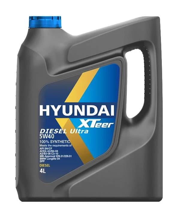 Моторна олива Hyundai XTeer Diesel Ultra A3/B4/C3 SN/CF 5W-40 4 л (1041223) Моторна олива Hyundai XTeer Diesel Ultra A3/B4/C3 SN/CF 5W-40 4 л (1041223)