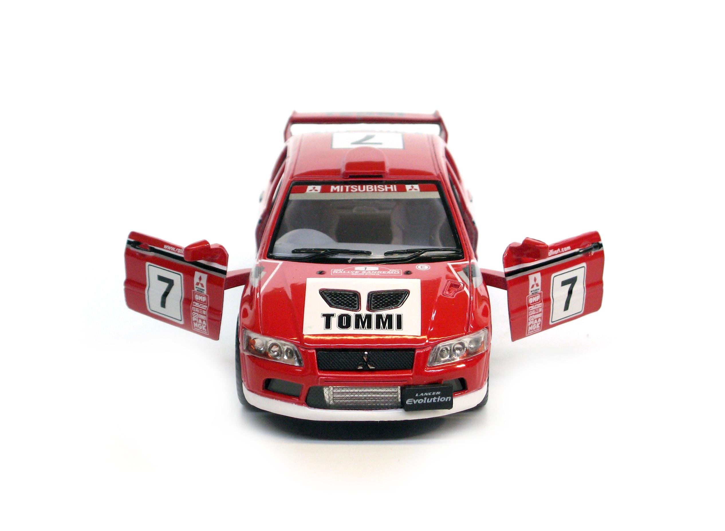 Машина металлическая KT5048W Mitsubishi Lancer Evolution VII WRC (8517852) - фото 8