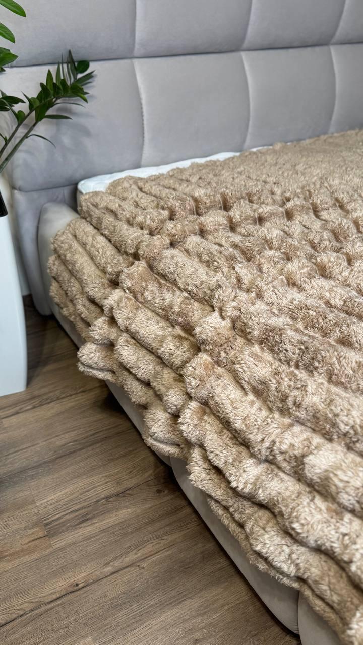 Плед пухнастий 200x230 см Коричневий (П4К-Am-sharp-002) - фото 5