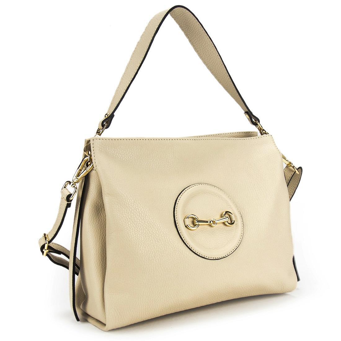 Женская сумка Royal Bag F-IT-9869B кожаная Бежевый (6491)