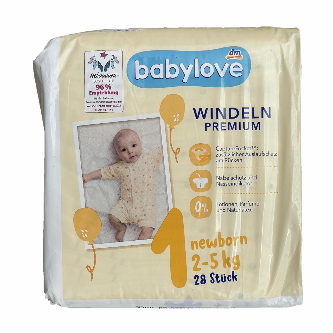 Підгузки дитячі Babylove Premium 1 2-5 кг 28 шт. (2301031468) - фото 1