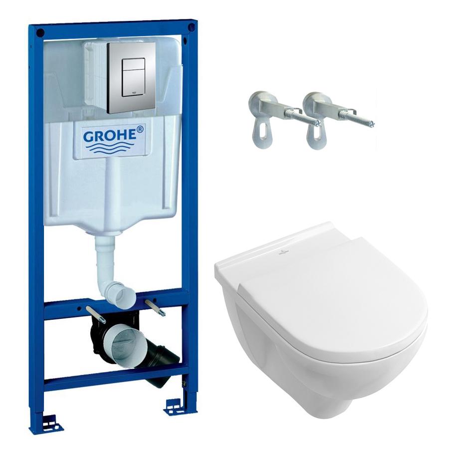 Комплект инсталляции Grohe Rapid SL/O.Novo 5660HR01_38772001 с унитазом кнопка Хром (158187)