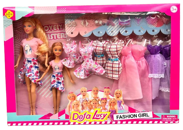 Набір ляльок Defa Lucy мама з донькою та одягом (8447-1)