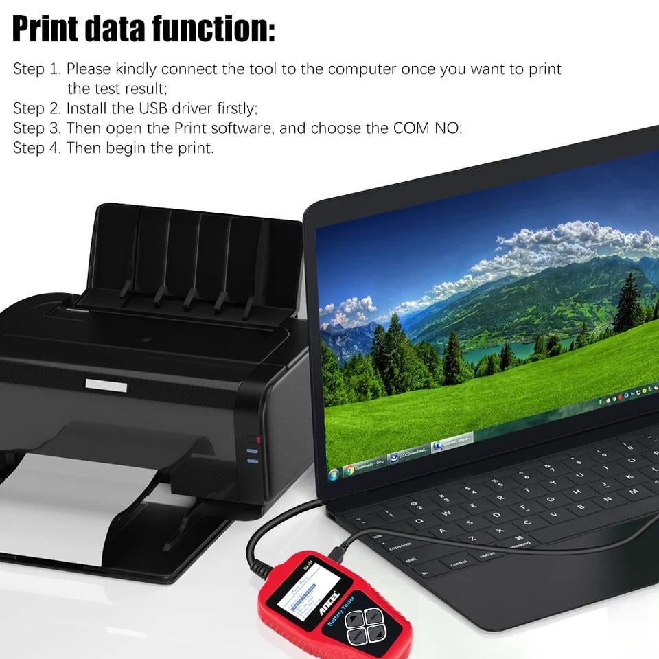 Тестер аккумулятора Ancel BA101 12V свинцово-кислотные АКБ 100-2000 CCA 30-220 Ah (1353414073) - фото 5 Тестер аккумулятора Ancel BA101 12V свинцово-кислотные АКБ 100-2000 CCA 30-220 Ah (1353414073) - фото 5