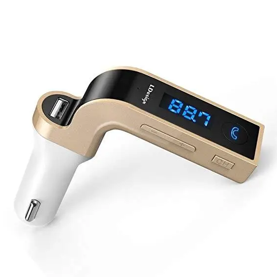 Трансмітер FM автомобільний Bluetooth USB/MP3/AUX зі слотом для micro SD Золотий