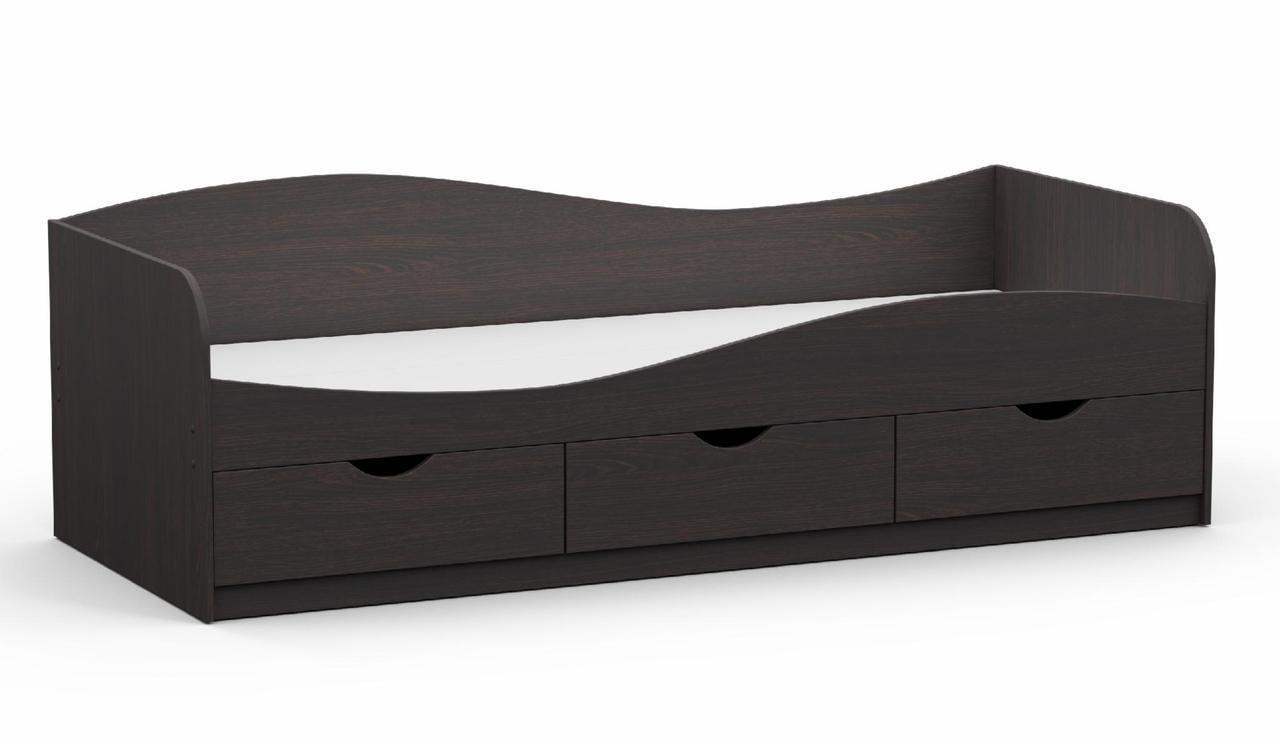 Ліжко односпальне Kontinent L-9 із шухлядами 80х200 см Венге Магія (86223884) - фото 1