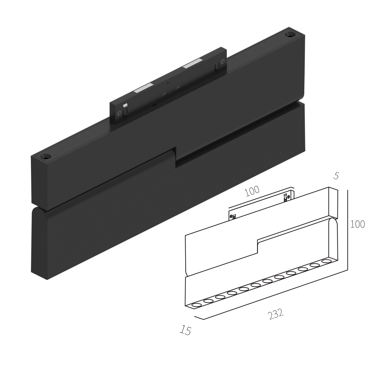 Світильник магнітний трековий MERALLI POINT BOX ROTABLE 232 12W 3000K/6000K регульована Чорний (TRPVPBR232) - фото 3 Світильник магнітний трековий MERALLI POINT BOX ROTABLE 232 12W 3000K/6000K регульована Чорний (TRPVPBR232) - фото 3