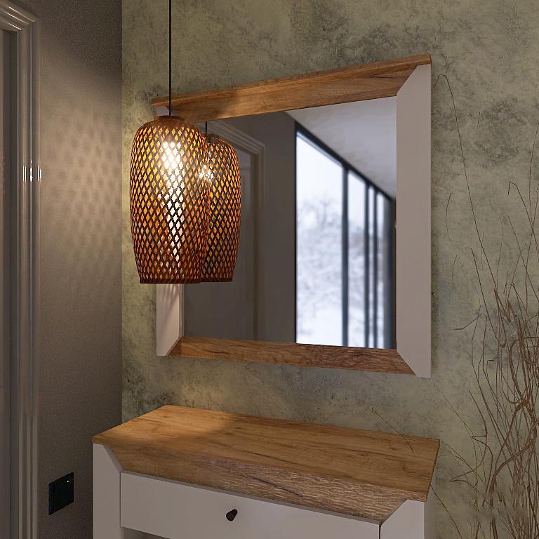 Зеркало для гостиной Эверест Нордик-800 800х60х780 мм Дуб крафт золотой/белый (EVR-20634)