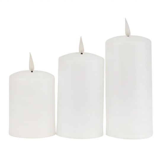 Набор светодиодных свечей из пластика 10-15 см 3 шт. Белый (150-81-6032-019)