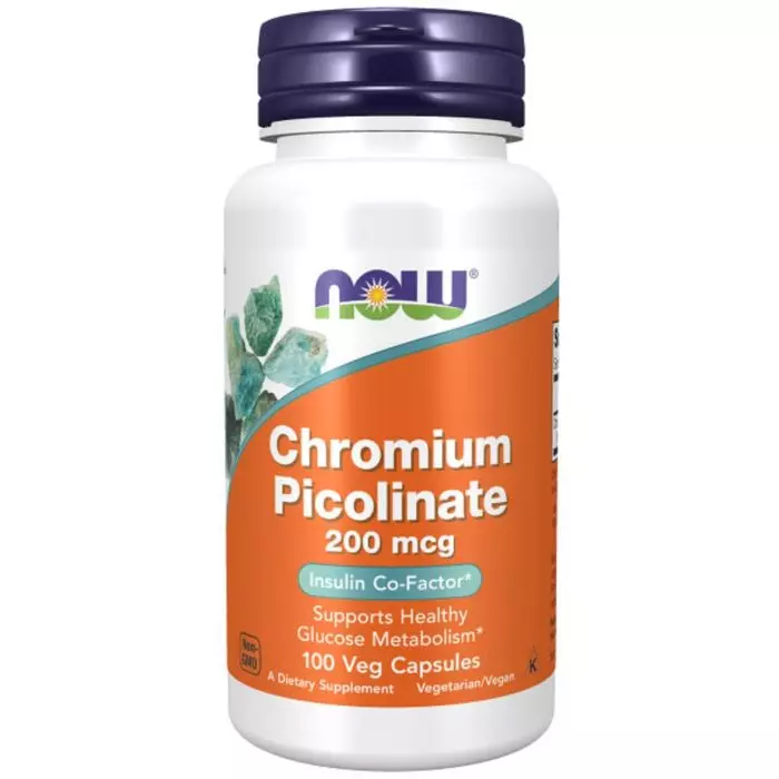 Пиколинат хрома Now Foods Chromium Picolinate 200 мкг 100 вегетарианских капсул (NF1420)