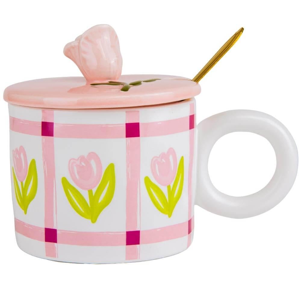 Кружка керамическая Elisey Тюльпаны 1 300 мл Белый (18902-008)