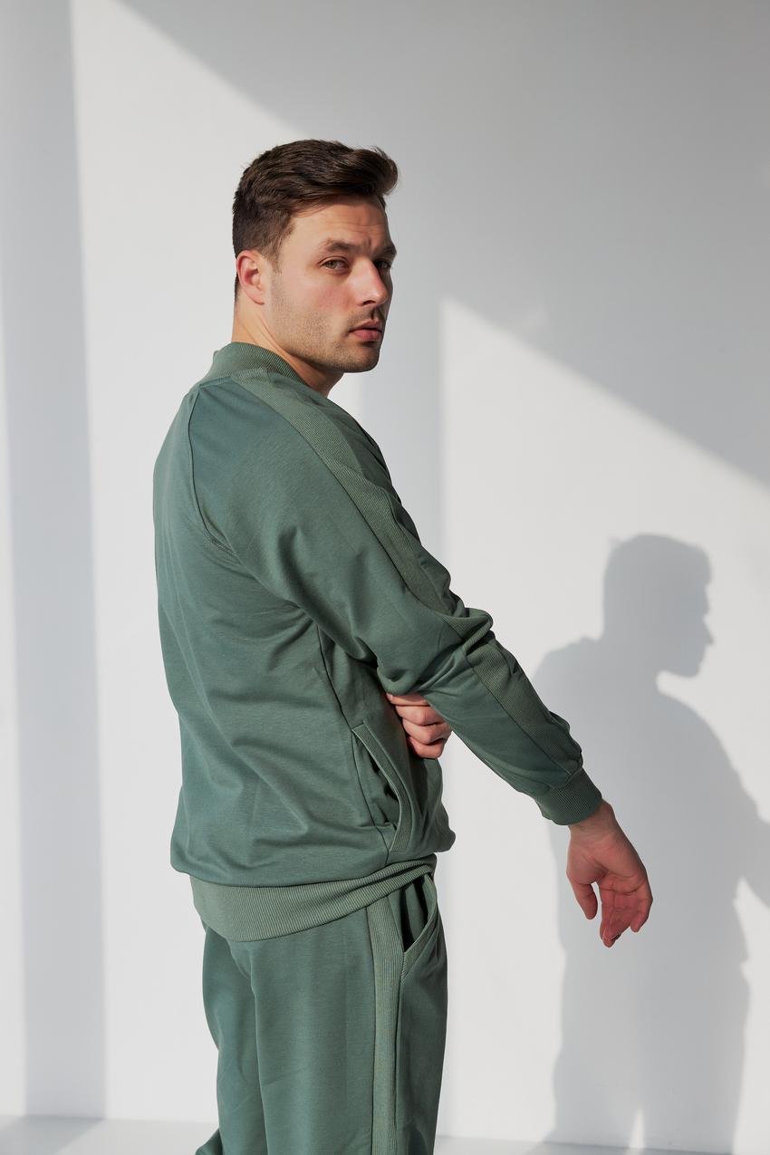 Костюм спортивный мужской Umon М80.2 на замке со стойкой 2-нить M Темная оливка (783-1-61) - фото 4