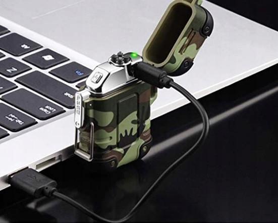 Зажигалка Explorer F12 электроимпульсная USB две дуги в водонепроницаемом корпусе Camouflage (2021542630) - фото 3