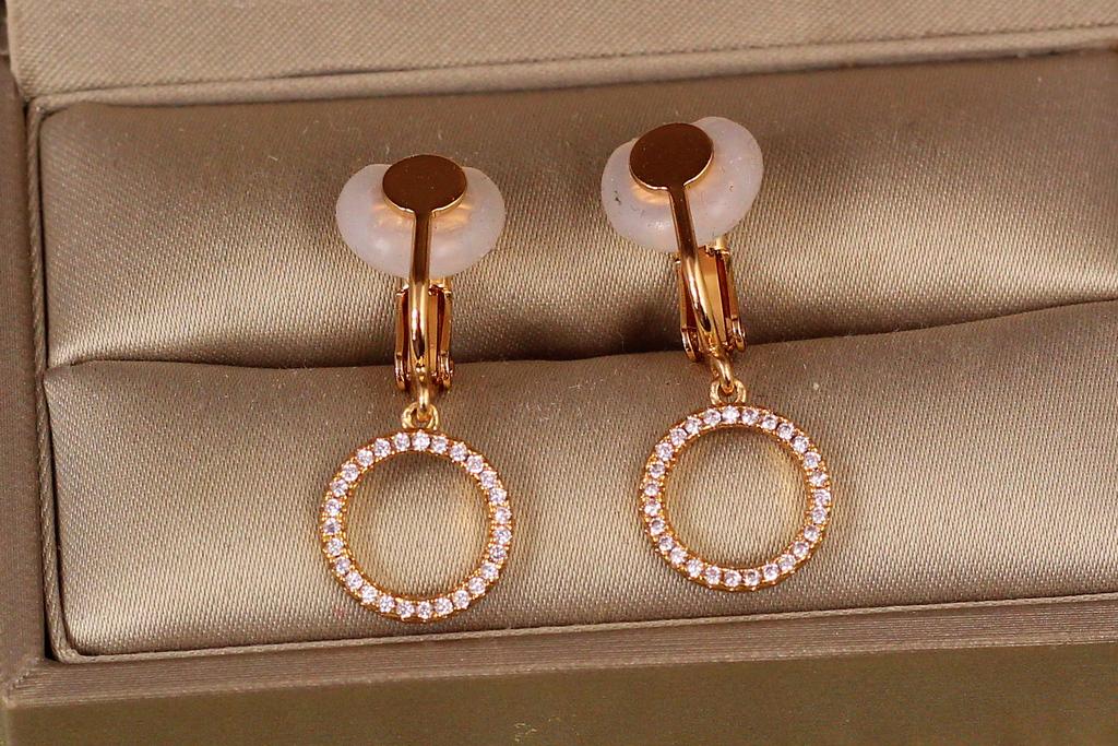 Серьги клипсы Xuping Jewelry обруч 2,9 см Золотистый (27217039)