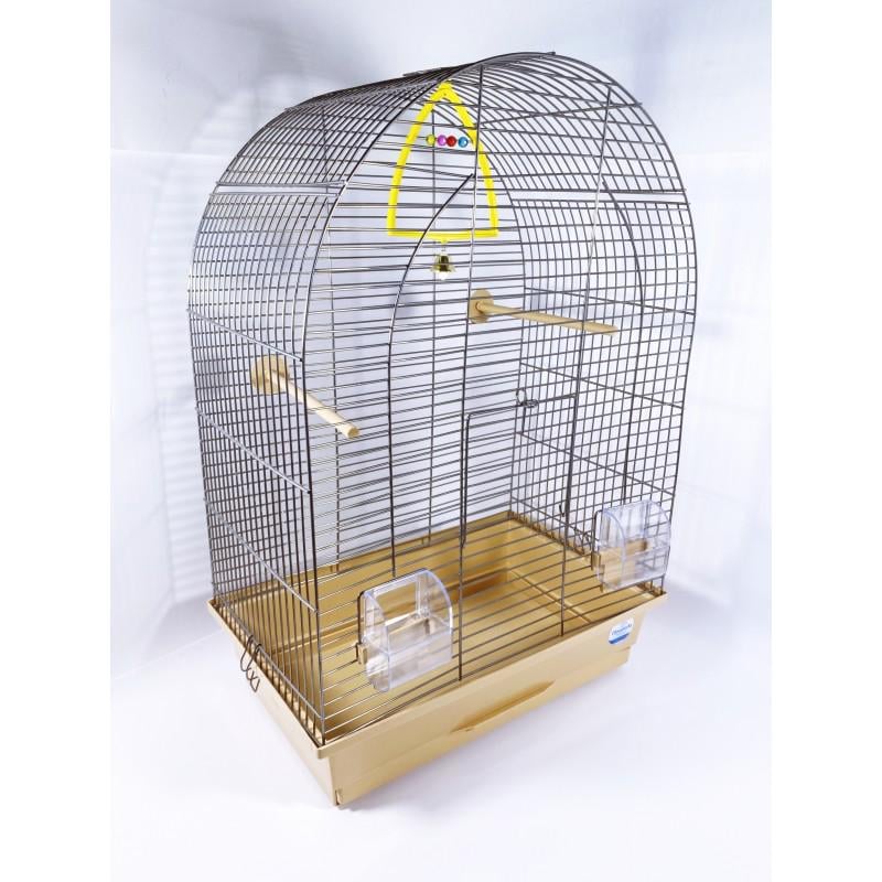 Клетка для птиц Арка 44х27х65 см Хром/Бежевый (PR241494)