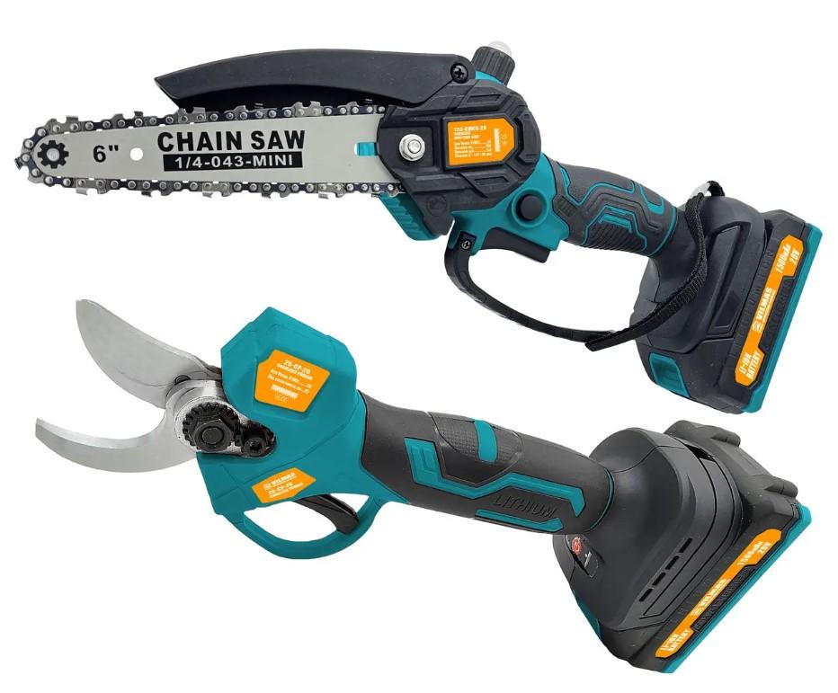 Набір електроінструментів Vilmas 153-CMCS-20 та секатор 25-CP-20/подовжувач VS2500 1,6-2,5 м 2 АКБ/зарядка/кейс - фото 2