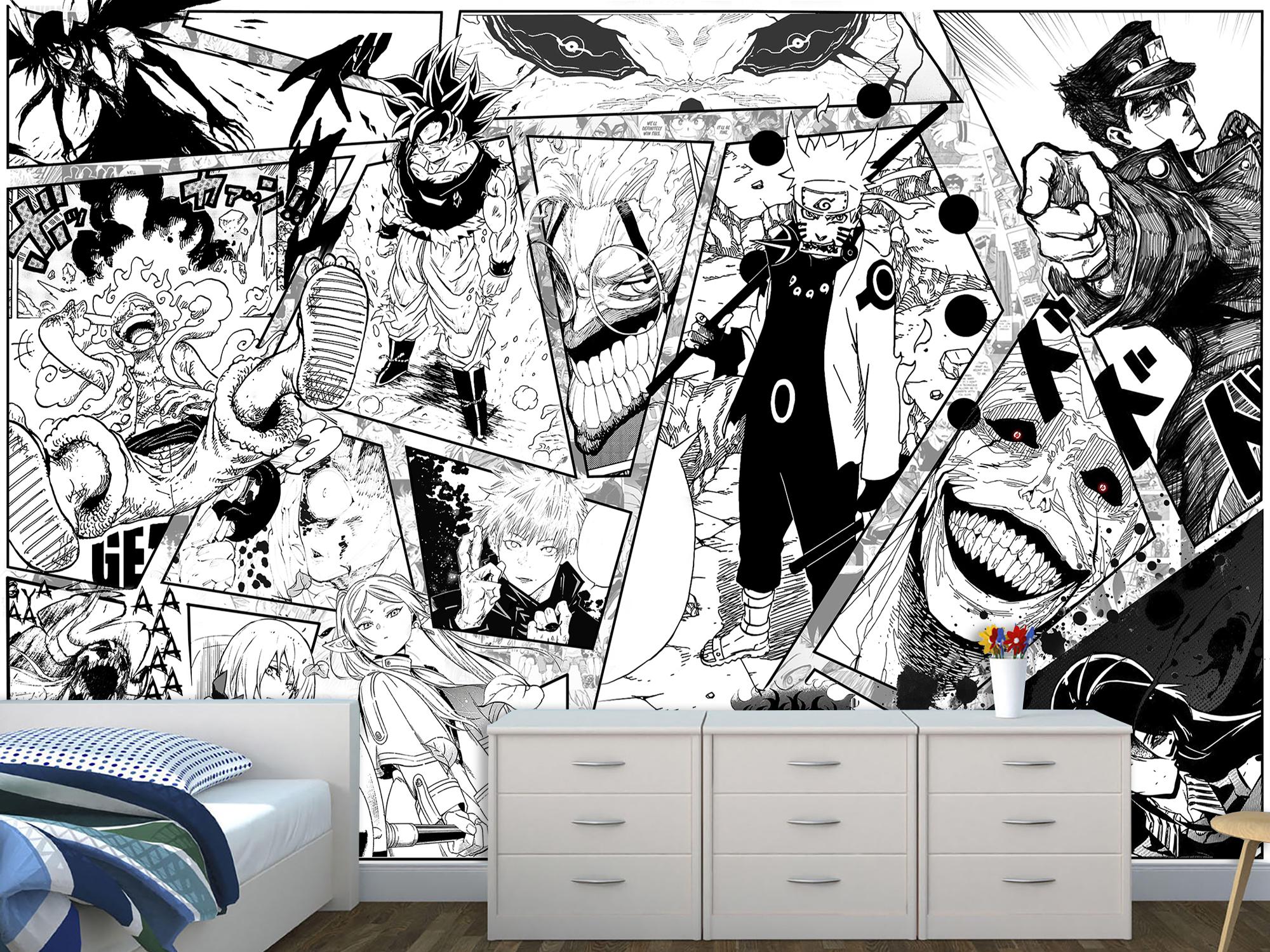 Фотошпалери флізелінові Upstream Чорно-білий колаж з персонажами Аніме/Манг 285х190 см (S5OTR-090/4) - фото 4 Фотошпалери флізелінові Upstream Чорно-білий колаж з персонажами Аніме/Манг 285х190 см (S5OTR-090/4) - фото 4