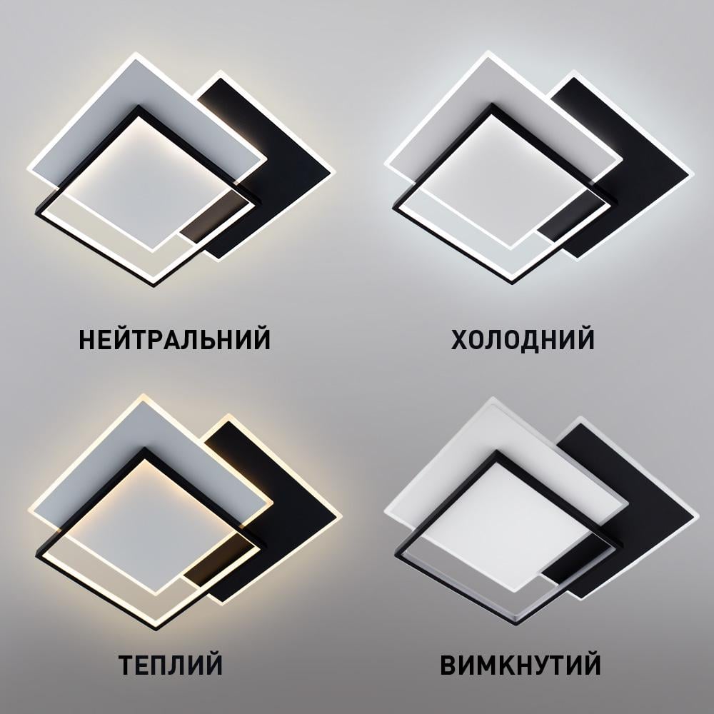 Люстра светодиодная ESLLSE VEGA triple 3S 80 Вт Черный (10401-1) - фото 3