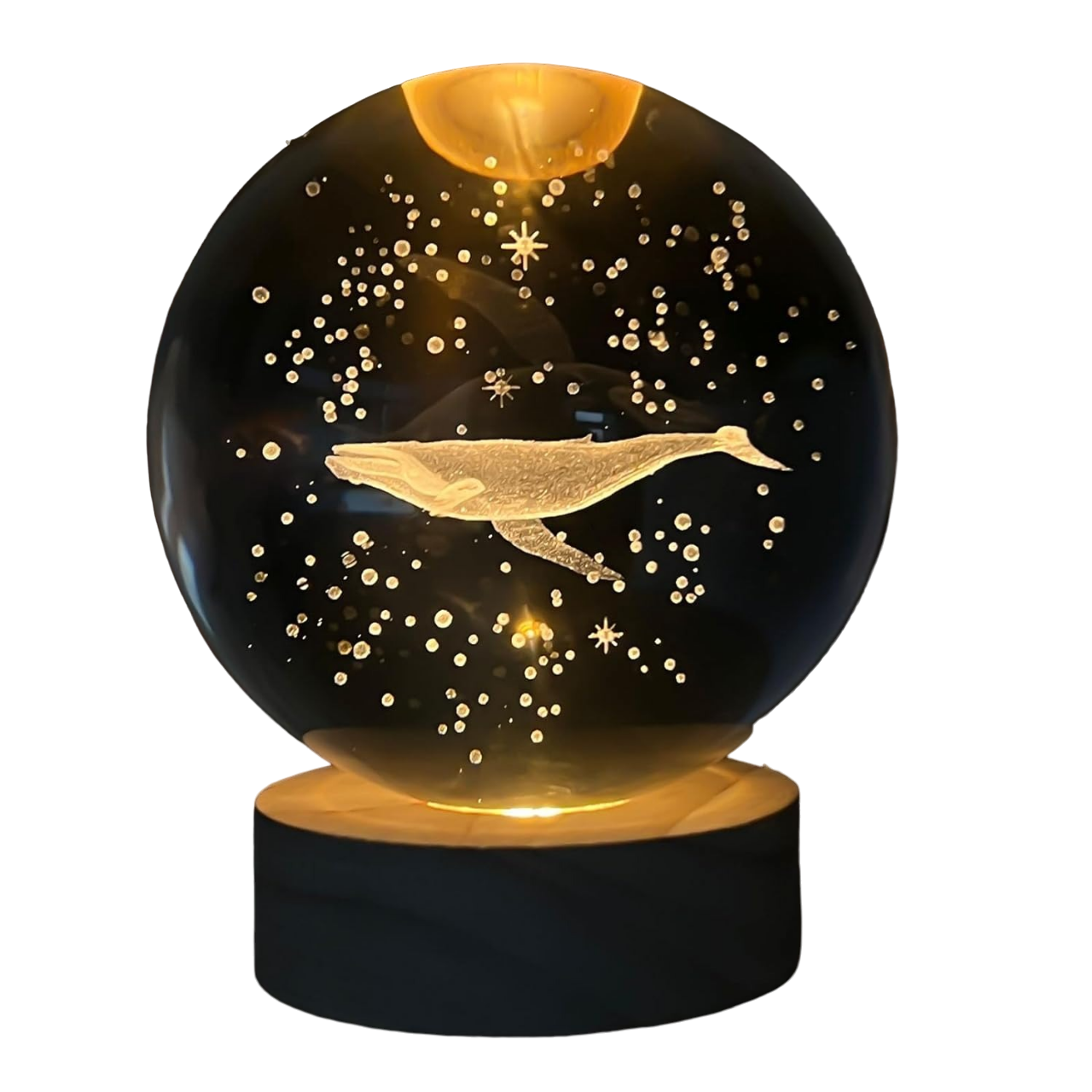 Ночник 3D Хрустальный шар Whale