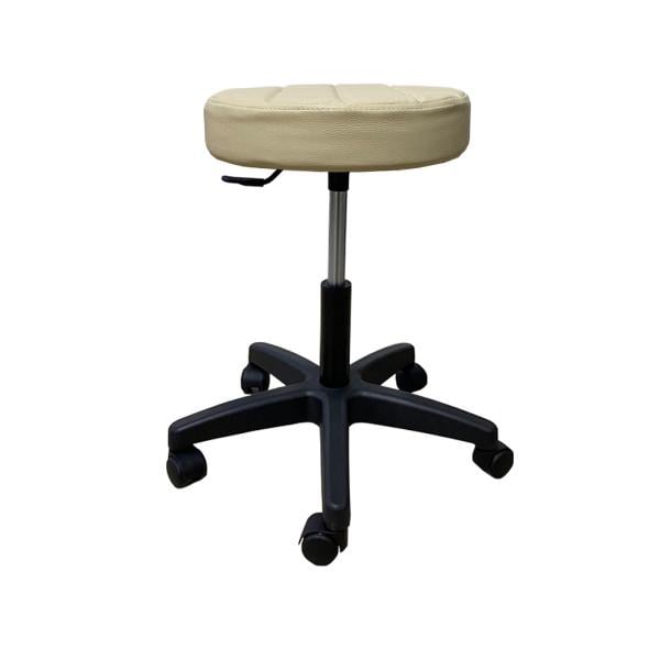 Стілець для майстра без спинки Йола на чорній ніжці Слонова кістка