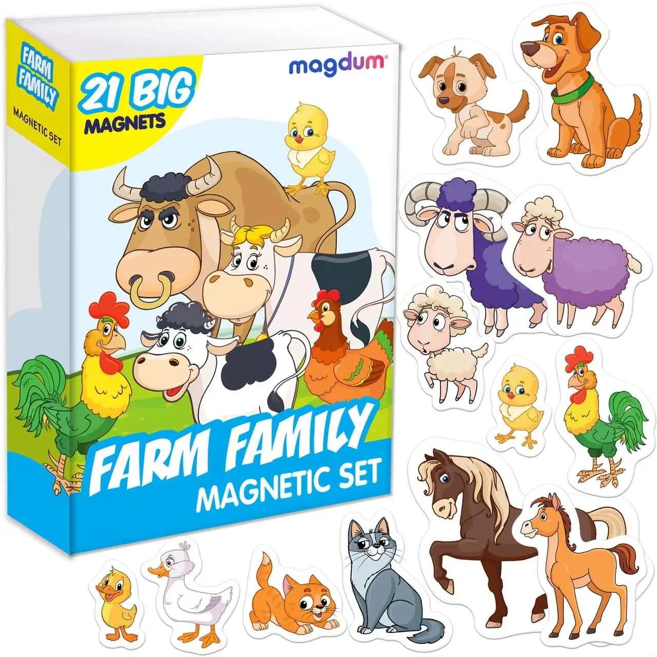 Комплект магнітів Magdum Щасливі діти Зоо ML4031-01 та Ферма Сімейки (ML4031-21 EN) - фото 4 Комплект магнітів Magdum Щасливі діти Зоо ML4031-01 та Ферма Сімейки (ML4031-21 EN) - фото 4