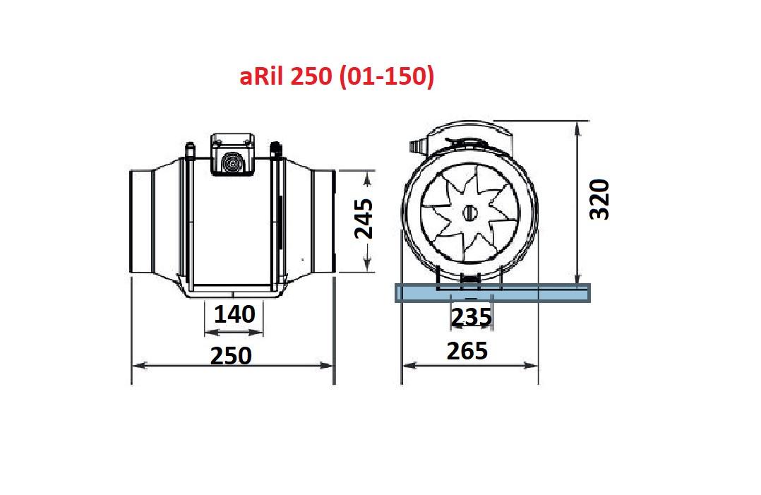 Вентилятор витяжний канальний AirRoxy aRil 250 Білий (01-150) - фото 7 Вентилятор витяжний канальний AirRoxy aRil 250 Білий (01-150) - фото 7