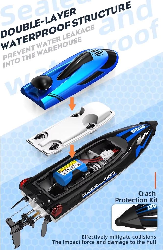 Катер на радіокеруванні швидкісний HJ808 Червоний - фото 5