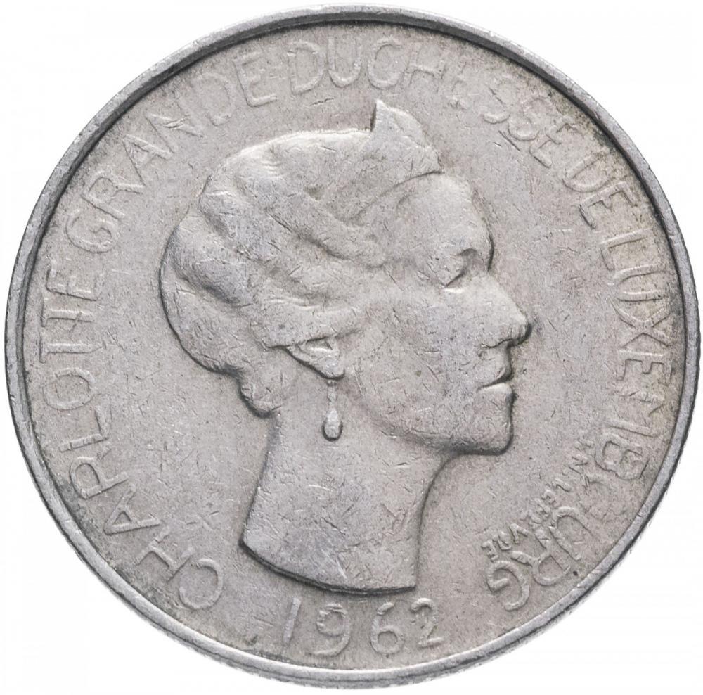 Коллекционная монета Люксембург 5 франков 1962 Лев VF (KM#51)