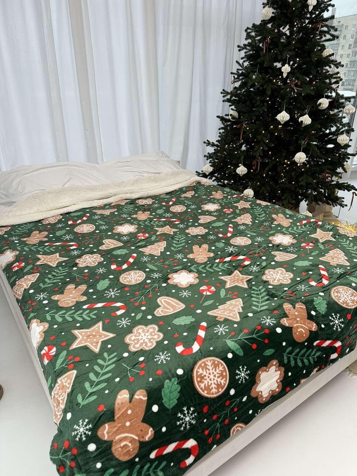 Плед-покрывало Печенье двухстороннее на эко овчине 200x230 см (14052)