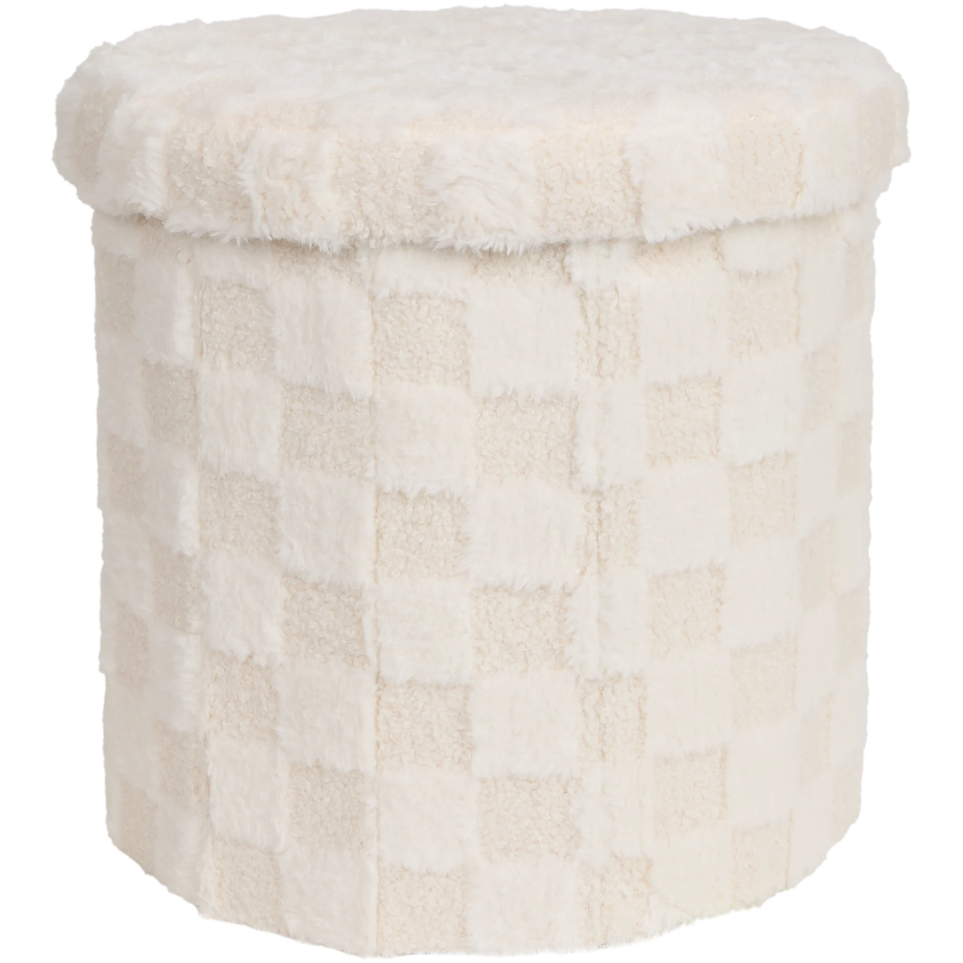 Пуф Spargo складной с отсеком для хранения с плюшевой обивкой круглый Бежевый