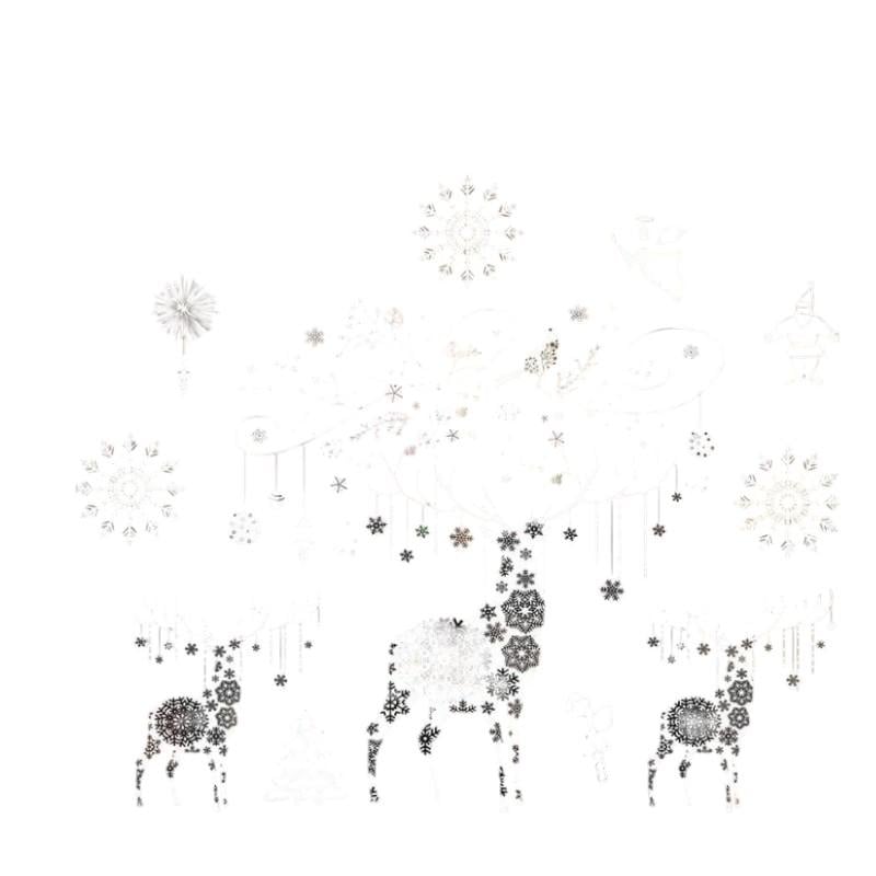 Наклейка новорічна Олені силіконова 53х70 см Білий (XD-02) - фото 2