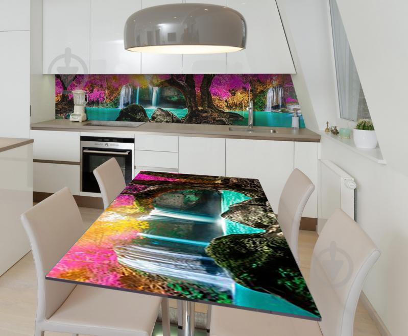 Наклейка 3Д вінілова на стіл Zatarga «Таємна купіль» 650х1200 мм для будинків, квартир, столів, кафе, кафе