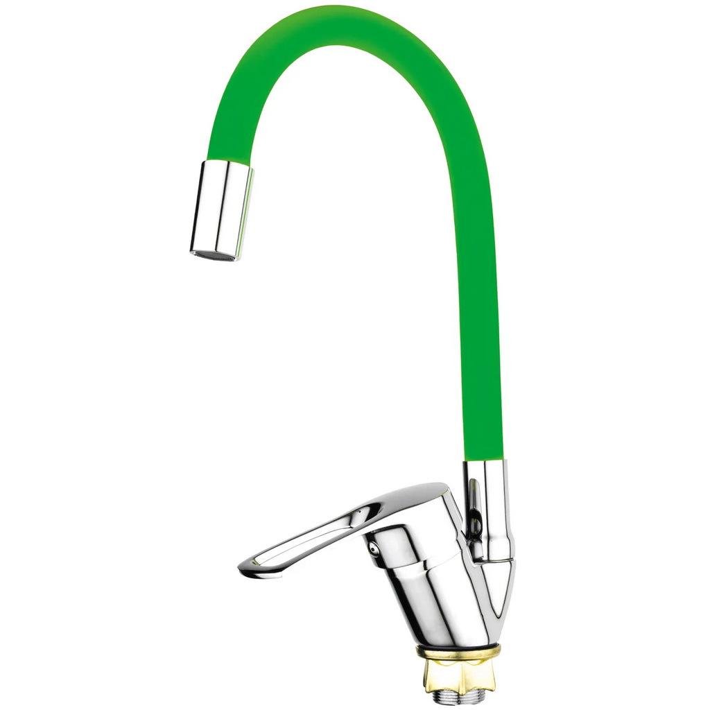 Смеситель для кухни MIXXUS Fany MI6292 с гибким изливом Зеленый (224965)