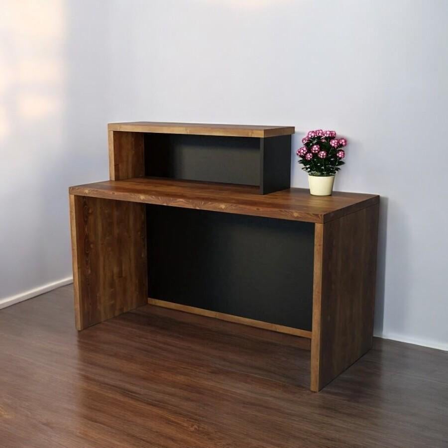 Стойка-ресепшн/4 Tobi Sho левосторонняя для офиса/салона с подсветкой 1400х600х1050 мм Файервуд/Черный (34696754) - фото 4 Стойка-ресепшн/4 Tobi Sho левосторонняя для офиса/салона с подсветкой 1400х600х1050 мм Файервуд/Черный (34696754) - фото 4